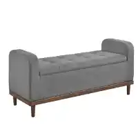 Homelegance Grey Danish Modern Upholstered Storage Bench
