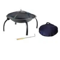 29.5-inch Steel Round Wood Fire Pit with Carry Bag