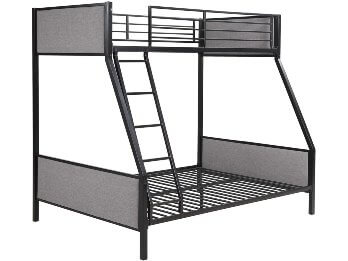 Coaster Black Metal & Grey Tweed Twin over Full Bunk Bed