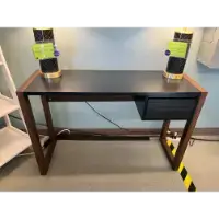 Stanley Ranger Dark Walnut & Black Writing Desk with Fluted Drawer Accents