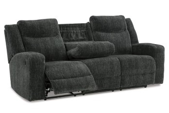 Ashley Matson Reclining Sofa with Drop-Down Table & Cupholders