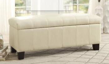 Homelegance Clair Taupe Faux Leather Lift-Top Storage Bench