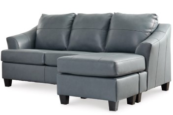 Ashley Genesis Charcoal Leather Sofa with Chaise
