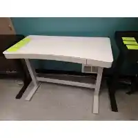 Twin Star White 47-Inch Contoured Power Adjustable Sit/Stand Desk