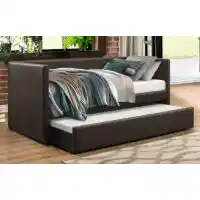 Homelegance Adra Brown Faux Leather Daybed with Trundle 