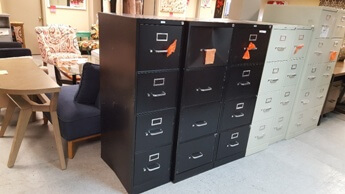 4-Drawer Locking Metal File Cabinet in Black Finish (blemish)