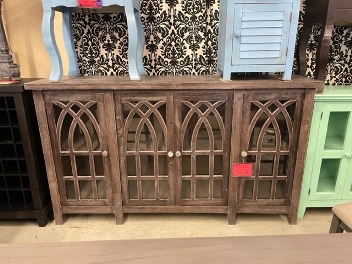 Vintage Furniture Cathedral 4-Door Console in Ashe
