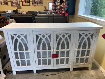 Vintage Furniture Cathedral 4-Door Console in Nero White