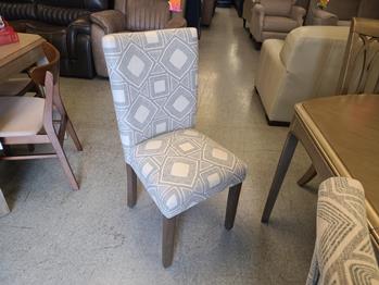 Grey Diamonds Fabric Side Chair