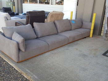 Jason Furniture Flanigan Slate Grey Fabric 4-Seat Sofa (no legs)