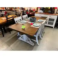 Emerald Hadley Dining Set with Trestle Table & 4 Chairs
