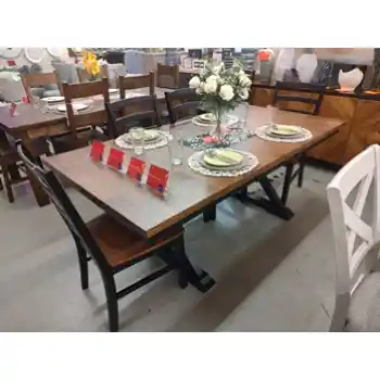 Ashley Willamette Black & Maple Finish Dining Set with 4 Chairs