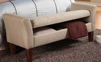 Coaster Beige Storage Bench with Flared Ends