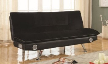 Coaster Black Sofa Bed with Bluetooth Speakers & USB