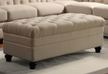 Coaster Tufted Oatmeal Ottoman (blemish)