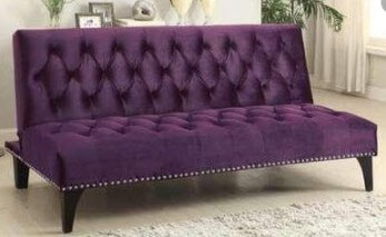 Coaster Purple Velvet Sofa Bed