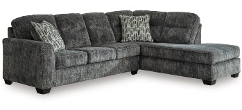 Ashley Larson Gunmetal Sectional with Right-Hand Chaise