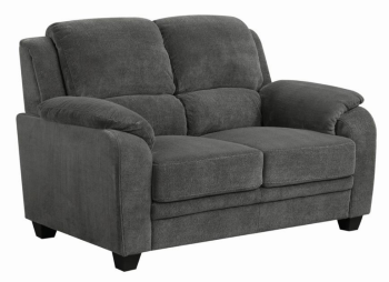 Coaster Lindsey Plush Charcoal Loveseat