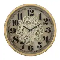 Yosemite Home Gold Round Gear Wall Clock