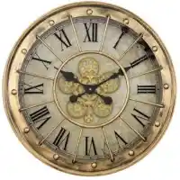 Yosemite Home Gilded Round Gear Wall Clock
