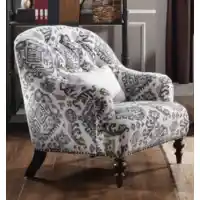 Acme Saira Patterned Accent Chair with Pillow