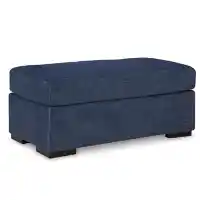 Ashley Emma Washable Nuvella Navy Ottoman