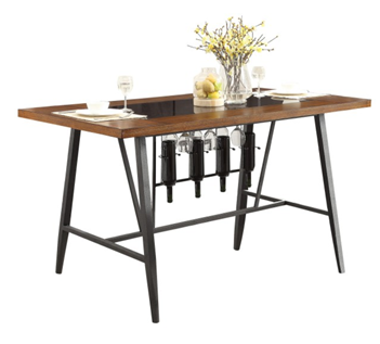 Homelegance Light Cherry Finish & Black Metal Counter-Height Dining Table