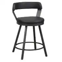 Homelegance Appert Black 24-Inch Swivel Bar Stool