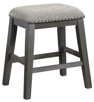 Homelegance Timber Rustic Grey 24-Inch Backless Barstool with Nailhead Trim