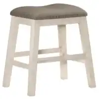 Homelegance Timbre Whitewash 24-Inch Backless Barstool with Nailhead Trim