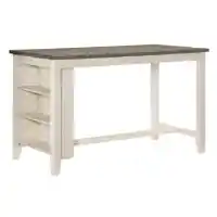 Homelegance Timbre Whitewash & Grey Counter-Height Dining Table with Storage