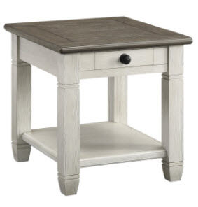 Homelegance Granby Distressed White End Table