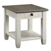 Homelegance Granby Distressed White End Table