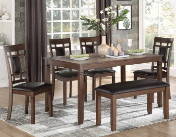 Homelegance Salton Dining Set with 4 Chairs & 1 Bench