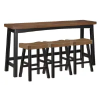 Homelegance Caspian Two-Tone Counter-Height Set with 3 Backless Barstools