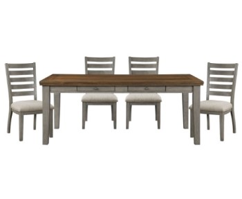 Homelegance Tigard Grey & Espresso Finish Dining Set with 4 Chairs