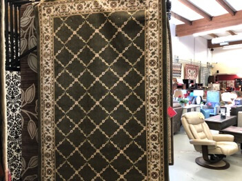 Dark Green & Beige 5 x 7 Area Rug