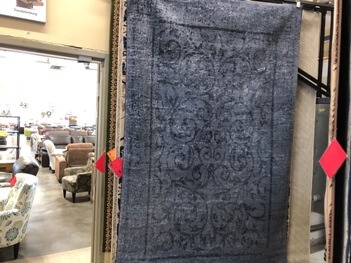 Dark Blue Patterned 5 x 7 Area Rug