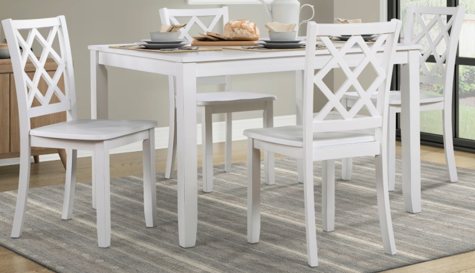Homelegance Astoria White Dining Set with 4 Chairs