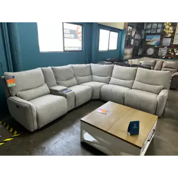 Barrett Brent Sand Fabric Dual Power Reclining Sectional