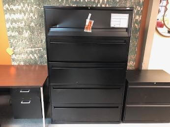 Hon 5-Drawer Lateral File Cabinet in Black