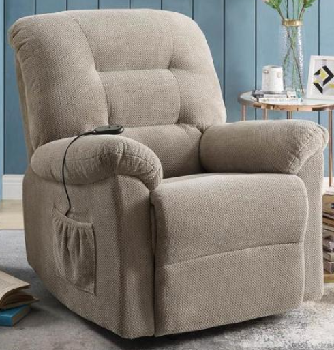 Coaster Plush Ivory Fabric Lift Chair/Power Recliner