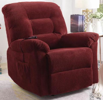 Coaster Plush Brick Red Fabric Lift Chair/Power Recliner