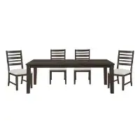 Homelegance Victoria Dark Espresso Finish Dining Set with 4 Chairs & 1 Bench