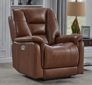 Coaster Taylor Chestnut Leather Power Recliner