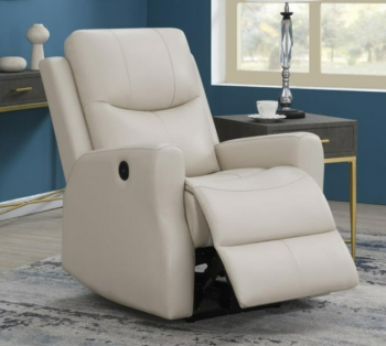 Coaster Thomas Beige Faux Leather Power Recliner