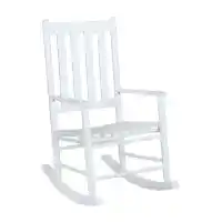 Coaster White Slat-Back Solid Wood Rocking Chair