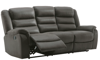 Ashley Wesley Charcoal Microsuede Reclining Sofa with Drop-Down