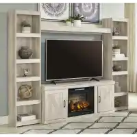 Ashley Bellamy Entertainment Wall Unit with 63-inch TV Stand with Fireplace Insert (floor model only)