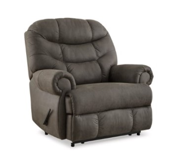 Ashley Caleb Oversized Charcoal Microsuede Recliner